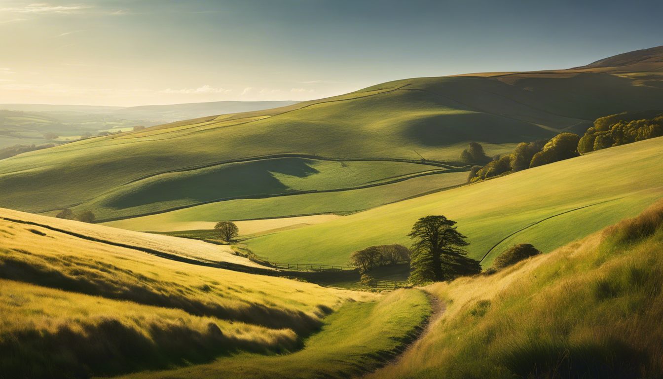 An image of a grassy hillside with a path in the distance.